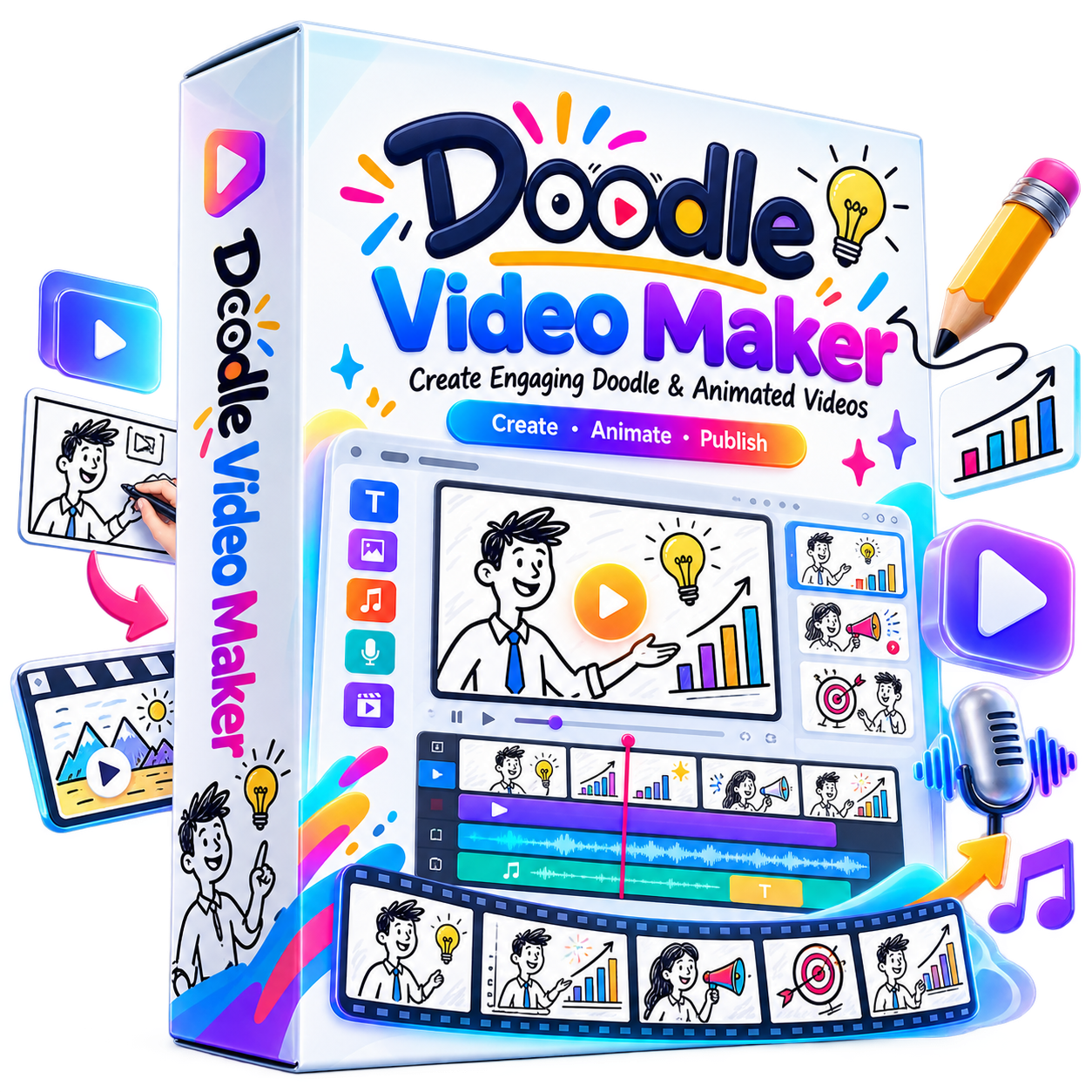 Doodle Video Maker Box Mockup